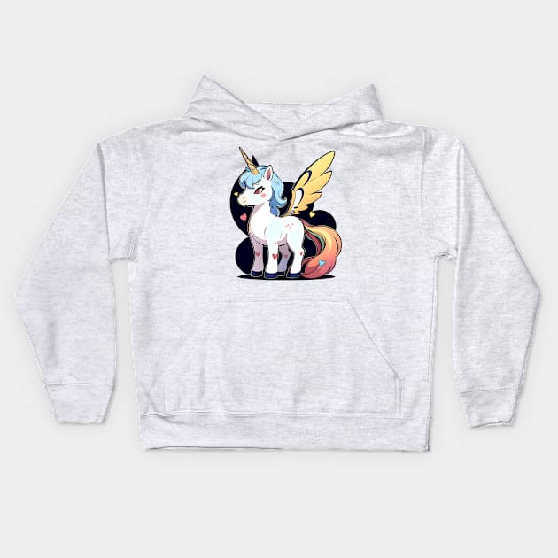 Unicorn Rainbow 13 Kids Hoodie by CGI Studios